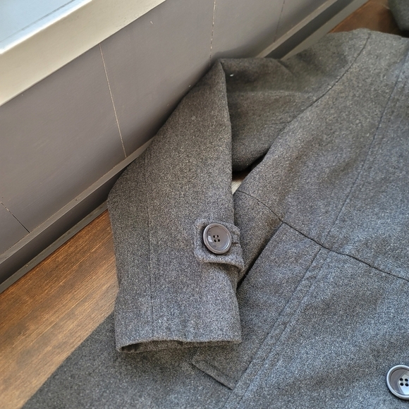 VTG Forecaster of Boston Wool Mid-Length Coat Plaid Contrast Hood size 16 Gray - Picture 3 of 11